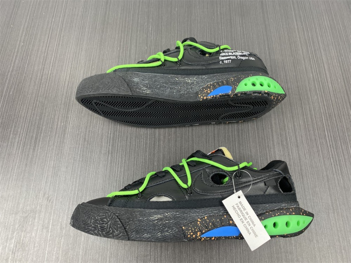 of x nike blazer low black/black-green dh7863-001