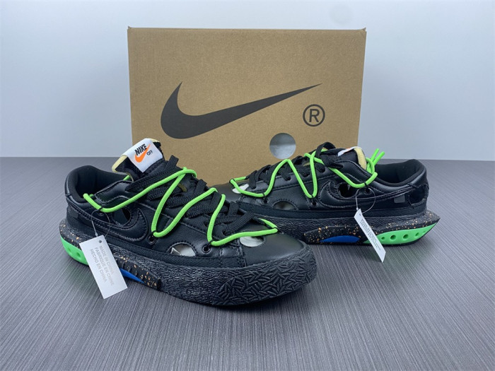 of x nike blazer low black/black-green dh7863-001