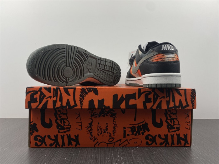 nike dunk low graffiti black red dm0108-001