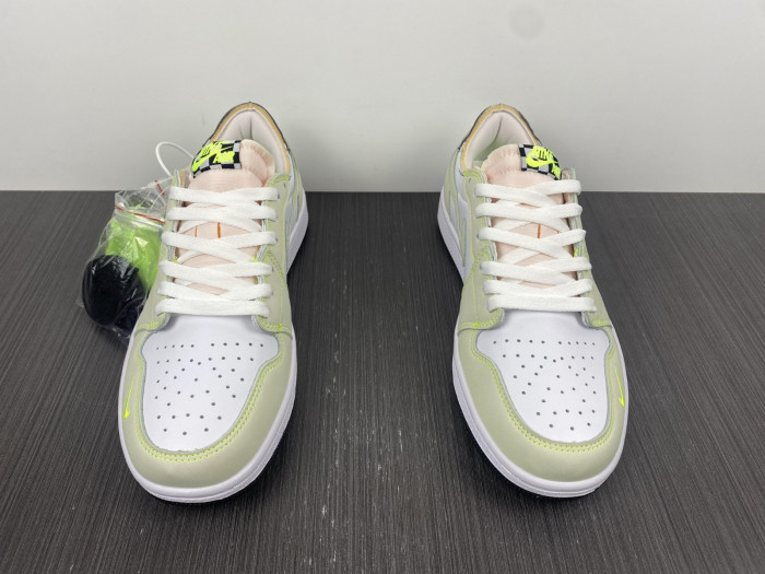 air jordan 1 retro low white ghost green black dm7837-103