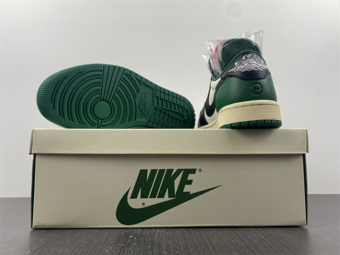 fragment design x travis scott x air jordan 1 low black/beige/green dm7866-128