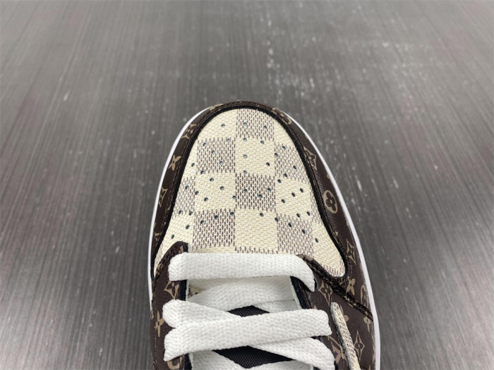 travis scott x nike air jordan 1 low og lv monogram brown damier dm7866-216