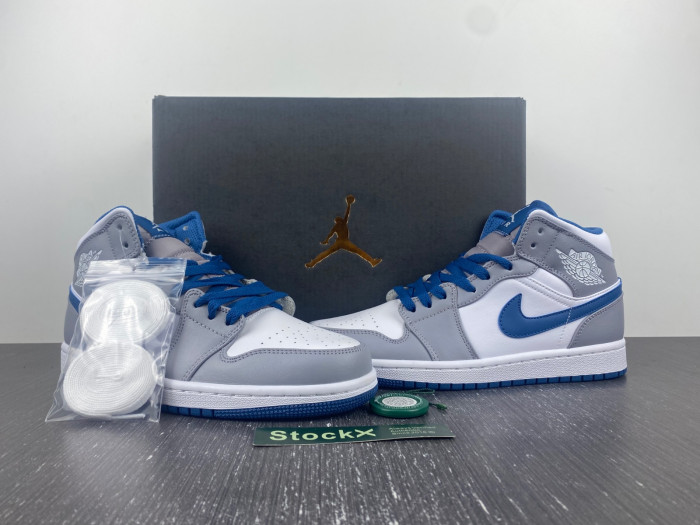 air jordan 1 mid true blue cement dq8423-014