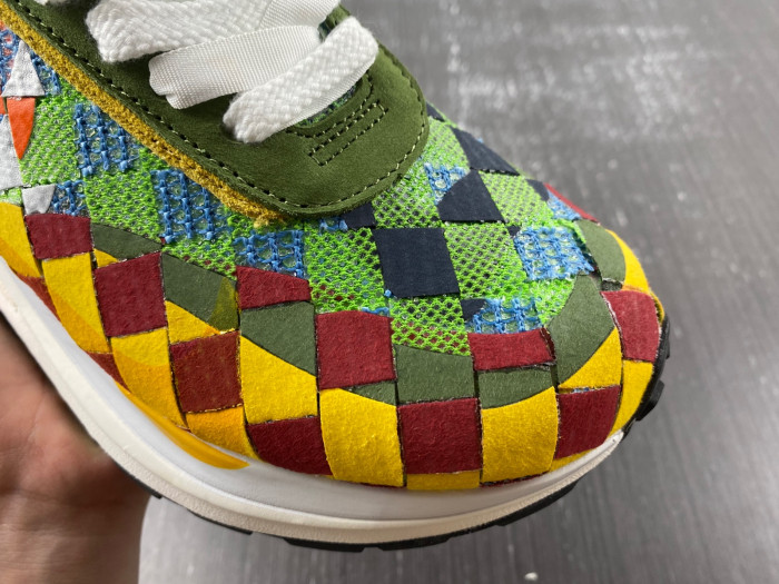 nike sacai x waffle woven green gusto dr5209-300