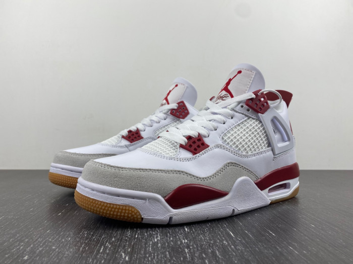 air jordan 4 retro white grey red dr5415-160