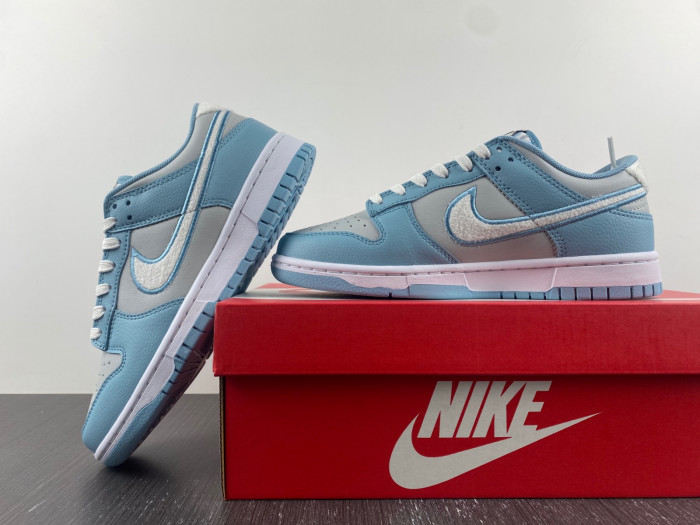 nike dunk low retro fleece worn blue fb1871-011