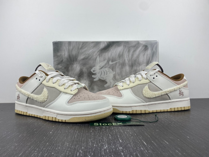 nike dunk low retro prm year of the rabbit fossil stone fd4203-211