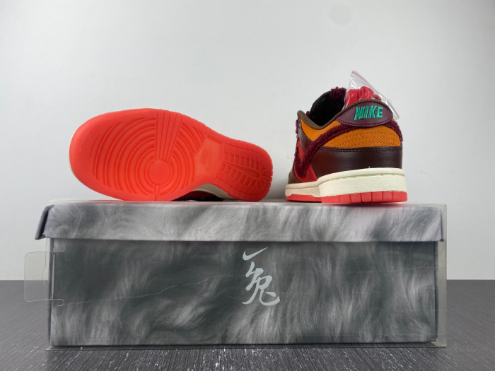 nike dunk low retro prm year of the rabbit light crimson fd4203-661