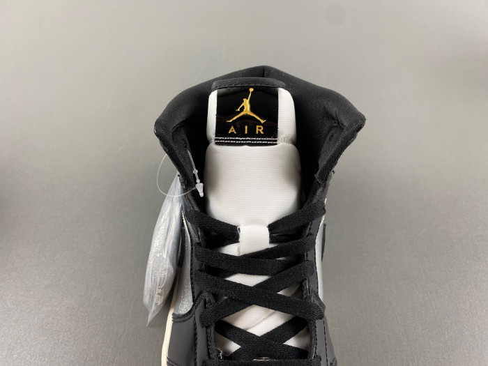 Air Jordan 1 Mid SE Black Metallic Silver Sail Metallic Gold FZ39380-001