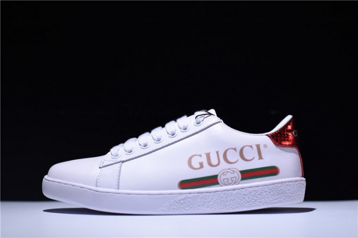 gu ace embroidered low-top sneaker with logo