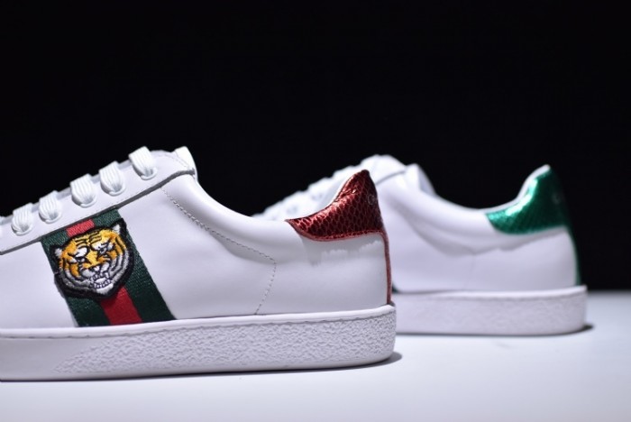 gu ace embroidered low-top sneaker with tiger mens