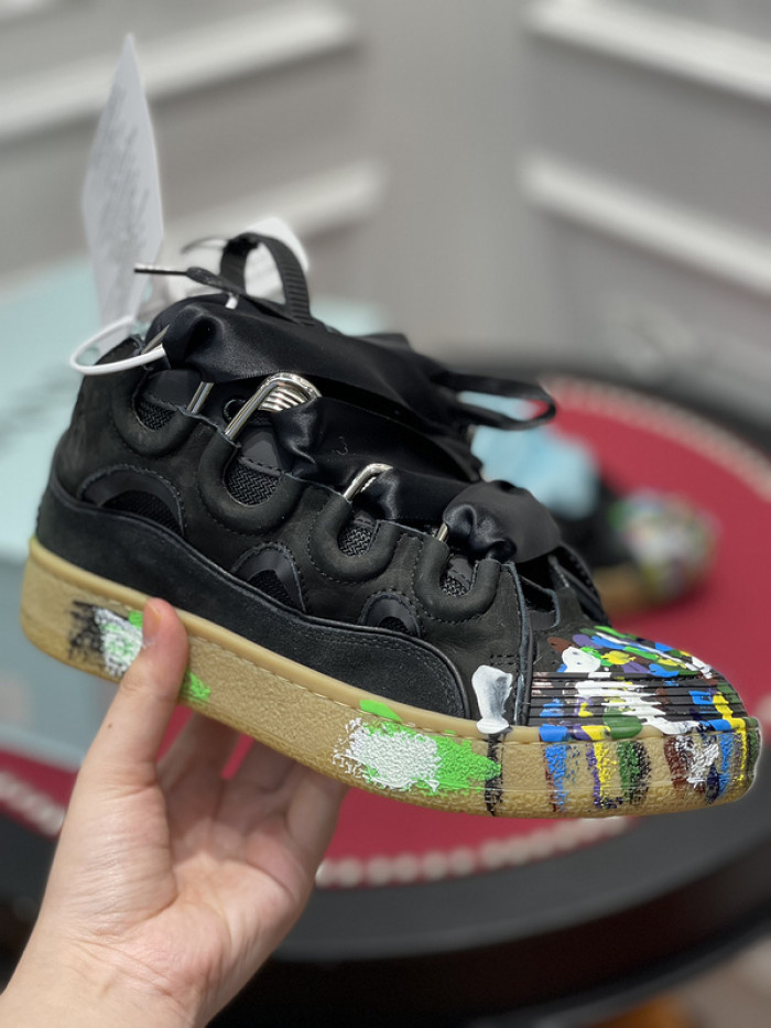 lanv1n leather curb sneakers