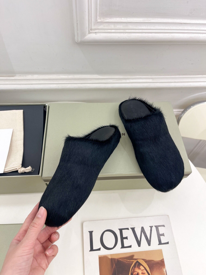 marni black fussbett sabot loafers