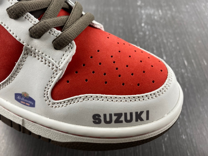 nike sb dunk low suziki sail red coffee re500-666